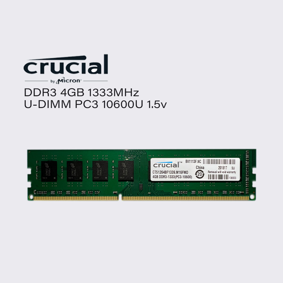 Crucial DDR3 8 GB 4 GB 1333 MHz Desktop-PC-Speicher UDIMM RAM PC3 10600 1,5 V