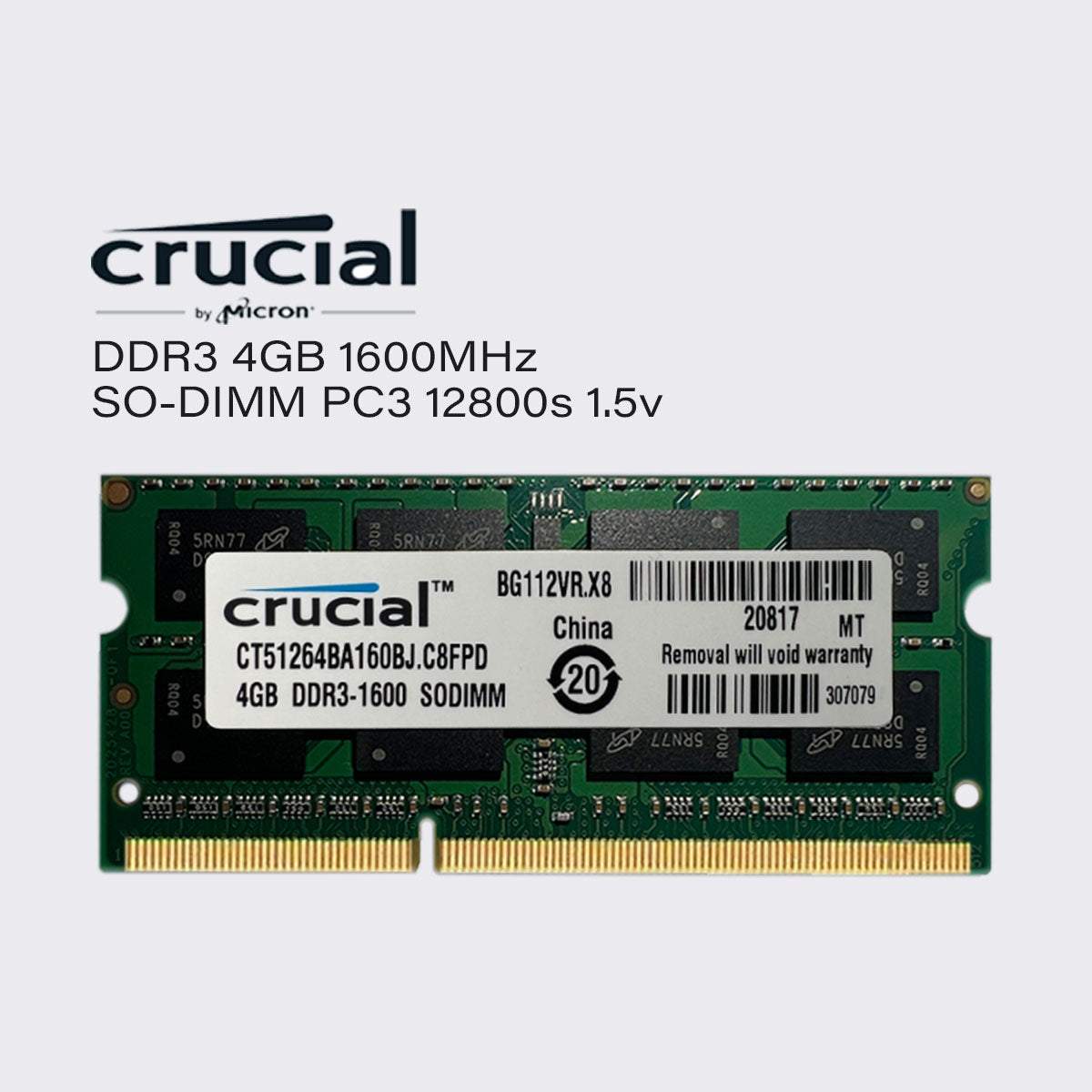 Crucial DDR3 8 GB 4 GB 1600 MHz Laptop-Speicher SoDIMM RAM PC3 12800 1,5 V