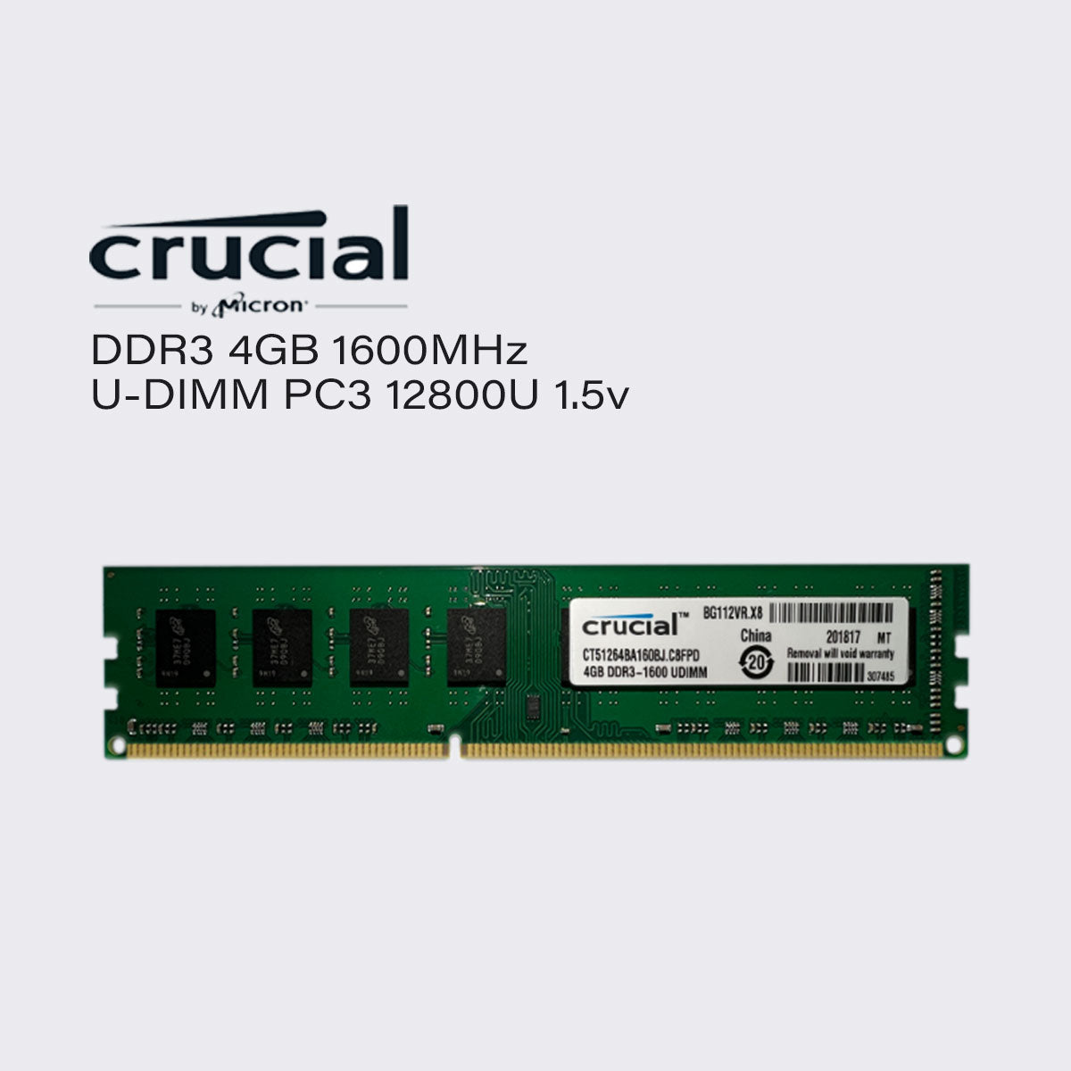 Crucial DDR3 8 GB 4 GB 1600 MHz Desktop-PC-Speicher UDIMM RAM PC3 12800 1,5 V