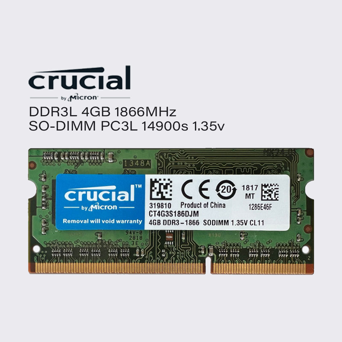 Crucial DDR3L 8 GB 4 GB 1866 MHz Laptop-Speicher SoDIMM-RAM PC3L 14900 1,35 V