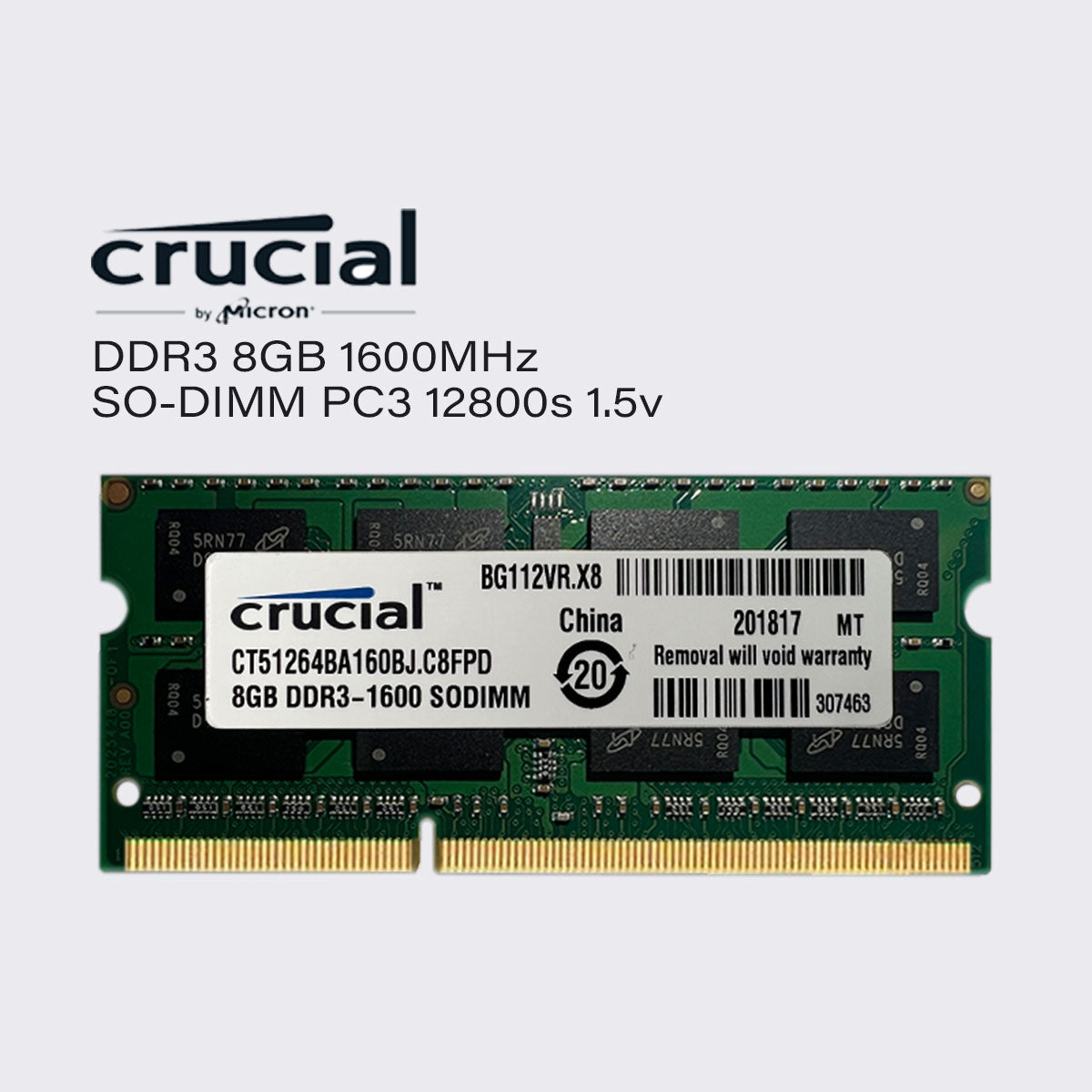 Crucial DDR3 8 GB 4 GB 1600 MHz Laptop-Speicher SoDIMM RAM PC3 12800 1,5 V