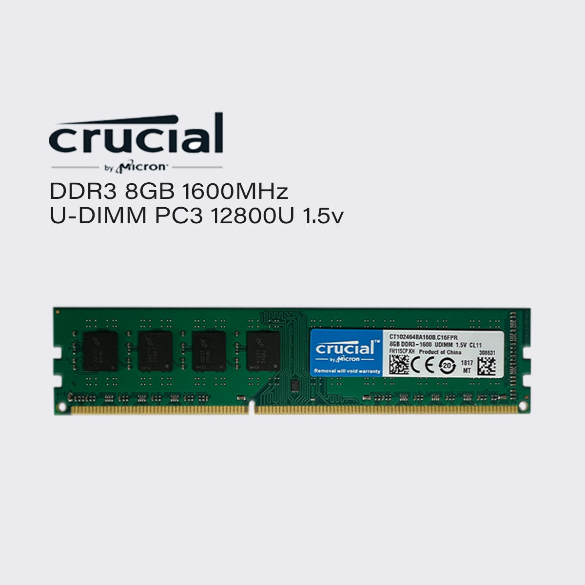 Crucial DDR3 8 GB 4 GB 1600 MHz Desktop-PC-Speicher UDIMM RAM PC3 12800 1,5 V