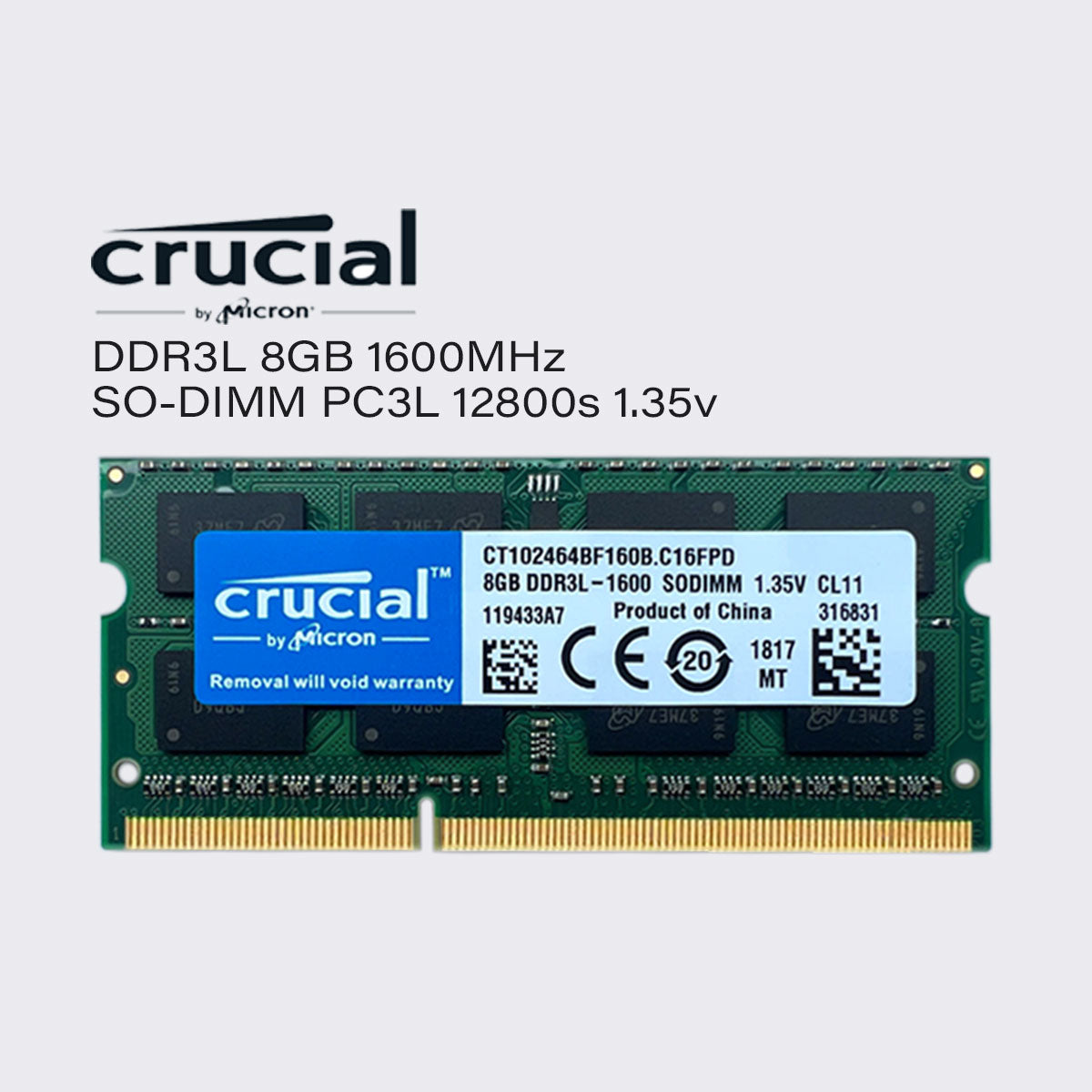 Crucial DDR3L 8 GB 4 GB 1600 MHz Laptop-Speicher Sodimm-RAM PC3L 12800 1,35 V