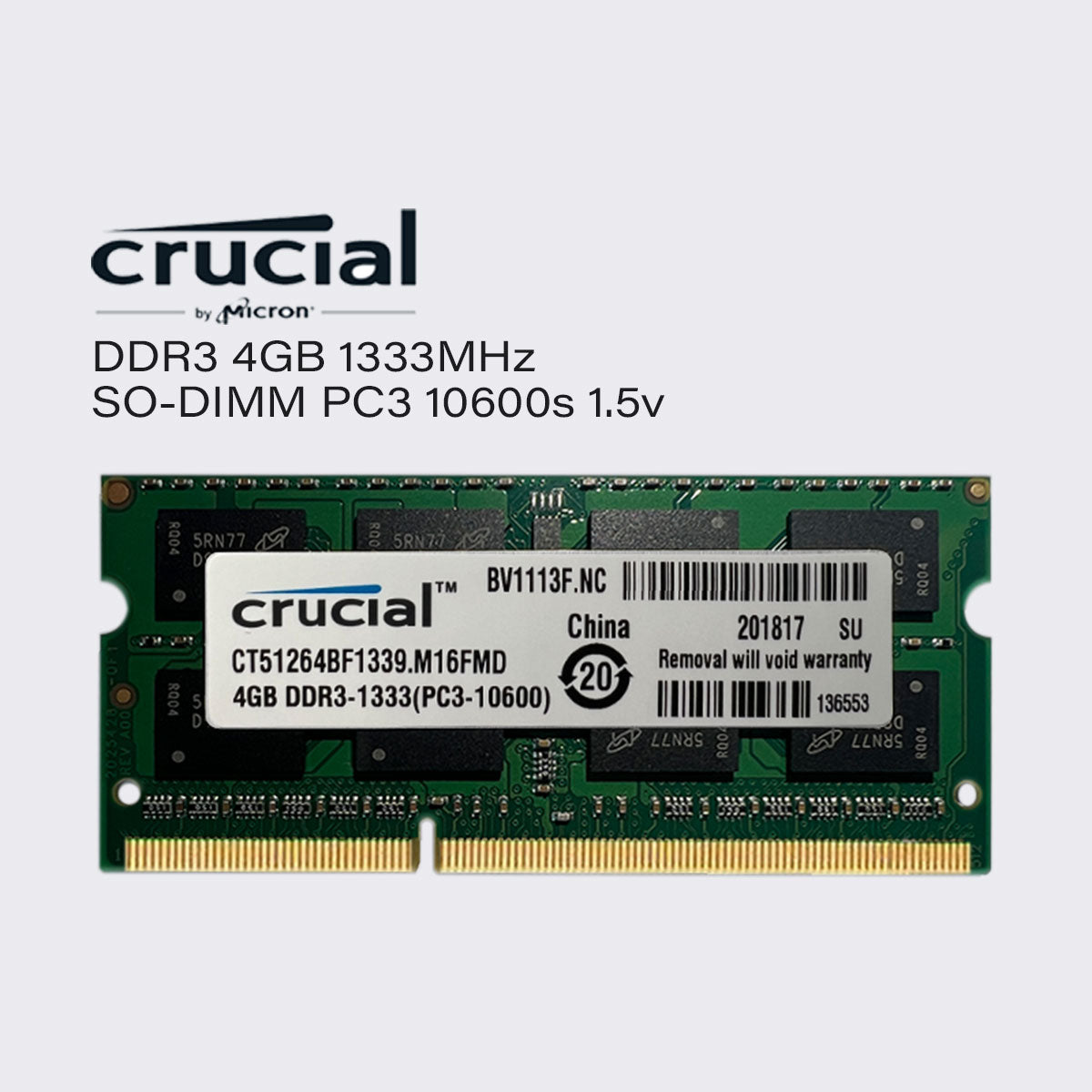 Crucial DDR3 8 GB 4 GB 1333 MHz Laptop-Speicher Sodimm-RAM PC3 10600 1,5 V 