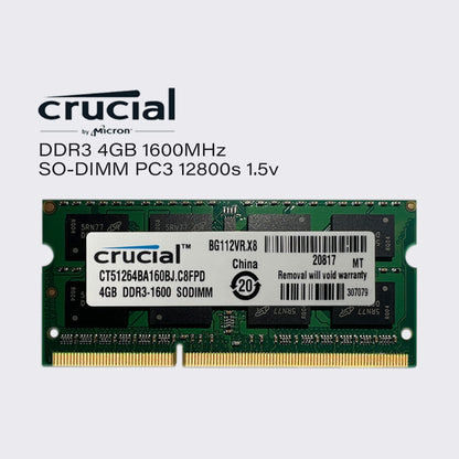 Crucial DDR3 8 GB 4 GB 1600 MHz Laptop-Speicher SoDIMM RAM PC3 12800 1,5 V 